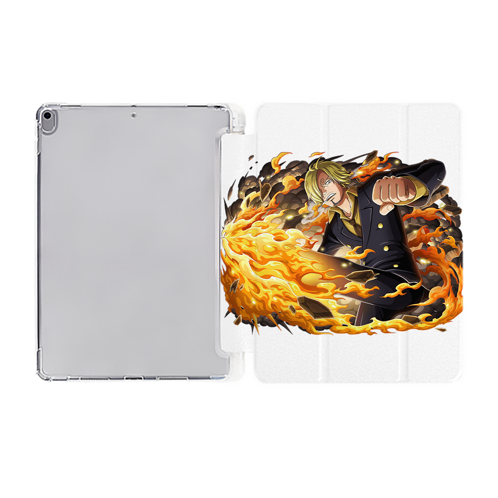 （画像用） ワンピース サンジ ONE PIECE Sanji IPad ケース ペン収納付き 三つ折りスタンド PUレザー×シリコン 対応機種9.5/10.5/10.9インチ